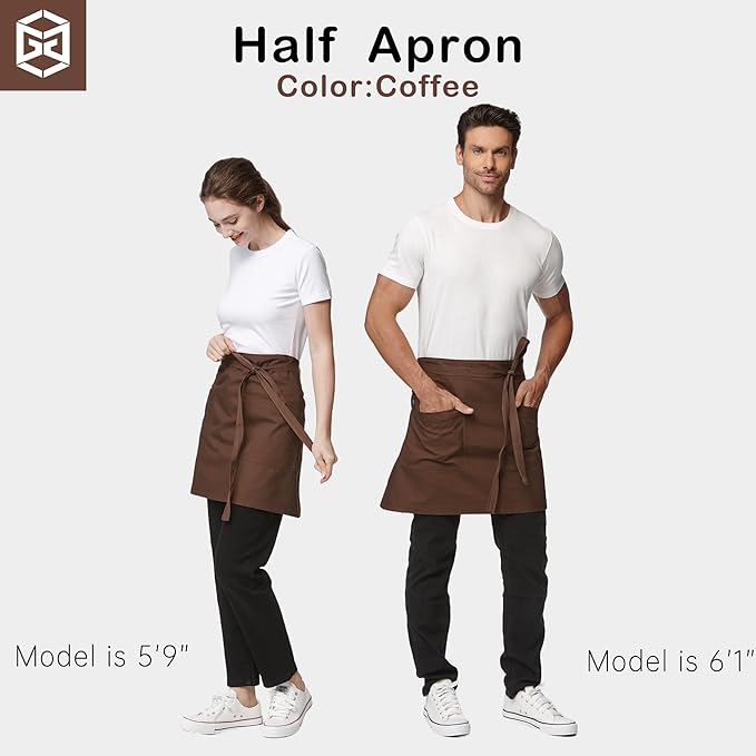 Unisex Waist Apron Half Bistro Apron Server Aprons