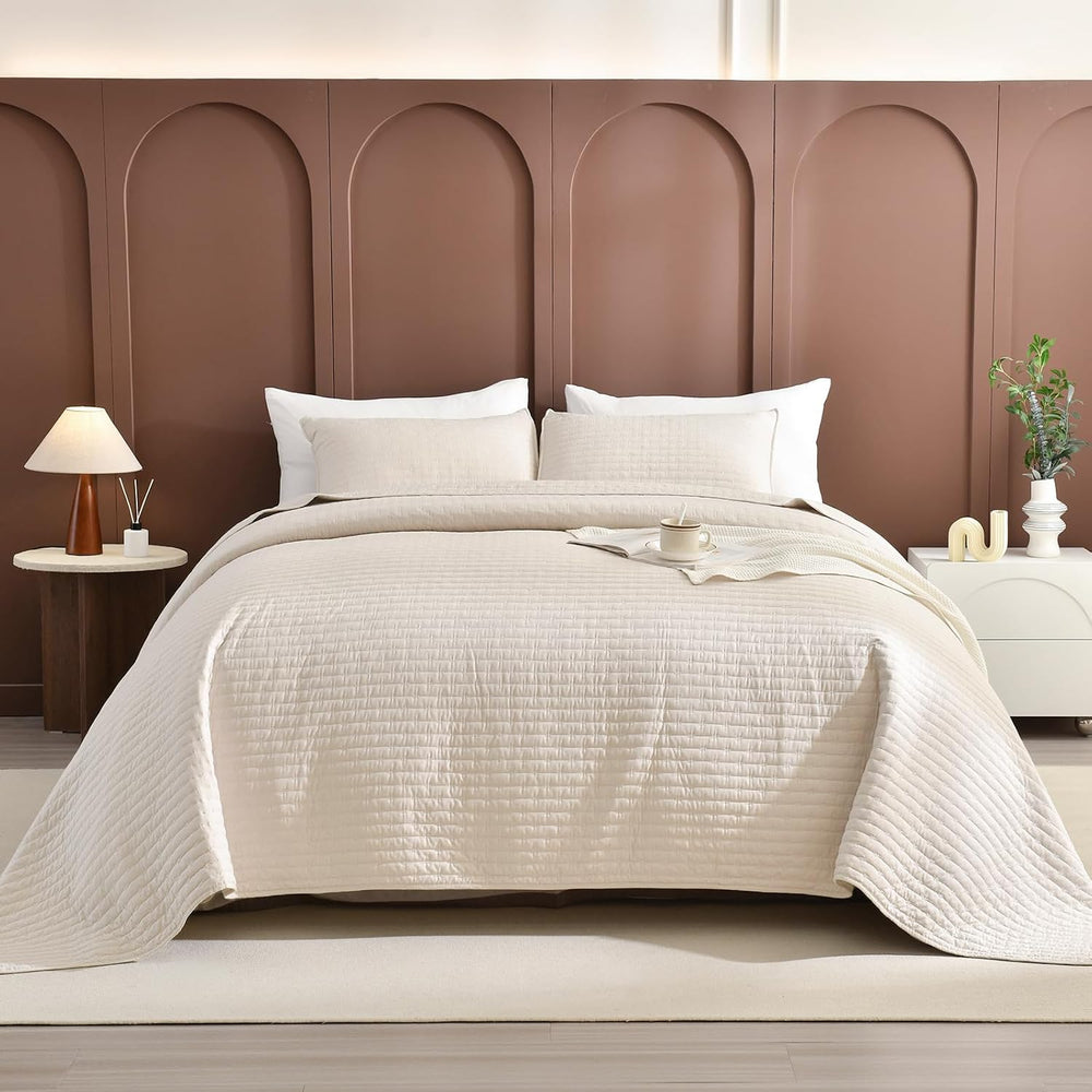 Lady Ann Oversized California King Size 120x120 Bedspread Set, 3pcs Extra Lar...
