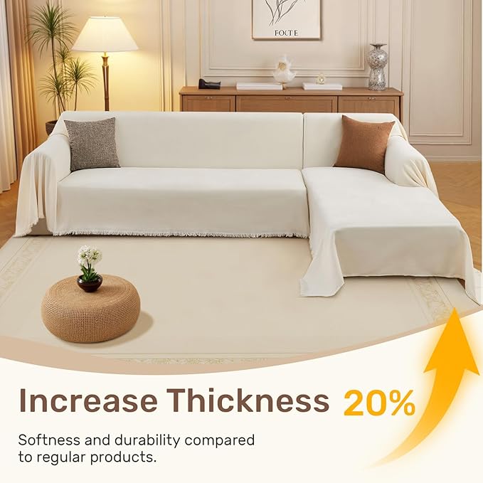 Sectional Couch Covers, 2 Pieces Washable L Shaped Couch Covers Sofa Blanket - Image 3