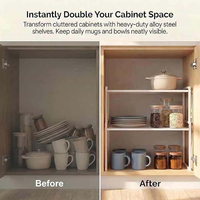 Set of 2 Cabinet Organizers 16.1''W 44 LBS Load Capacity Heavy Duty Kitchen - Image 4