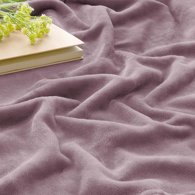 BEDELITE Fleece Blanket Twin Size Dusky Violet Throw Blankets - Image 3