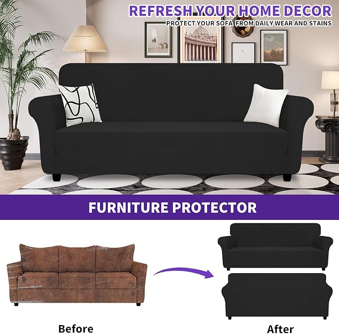 ZNSAYOTX Oversized Super Stretch Couch Cover, New Striped Sofa Covers - Image 2