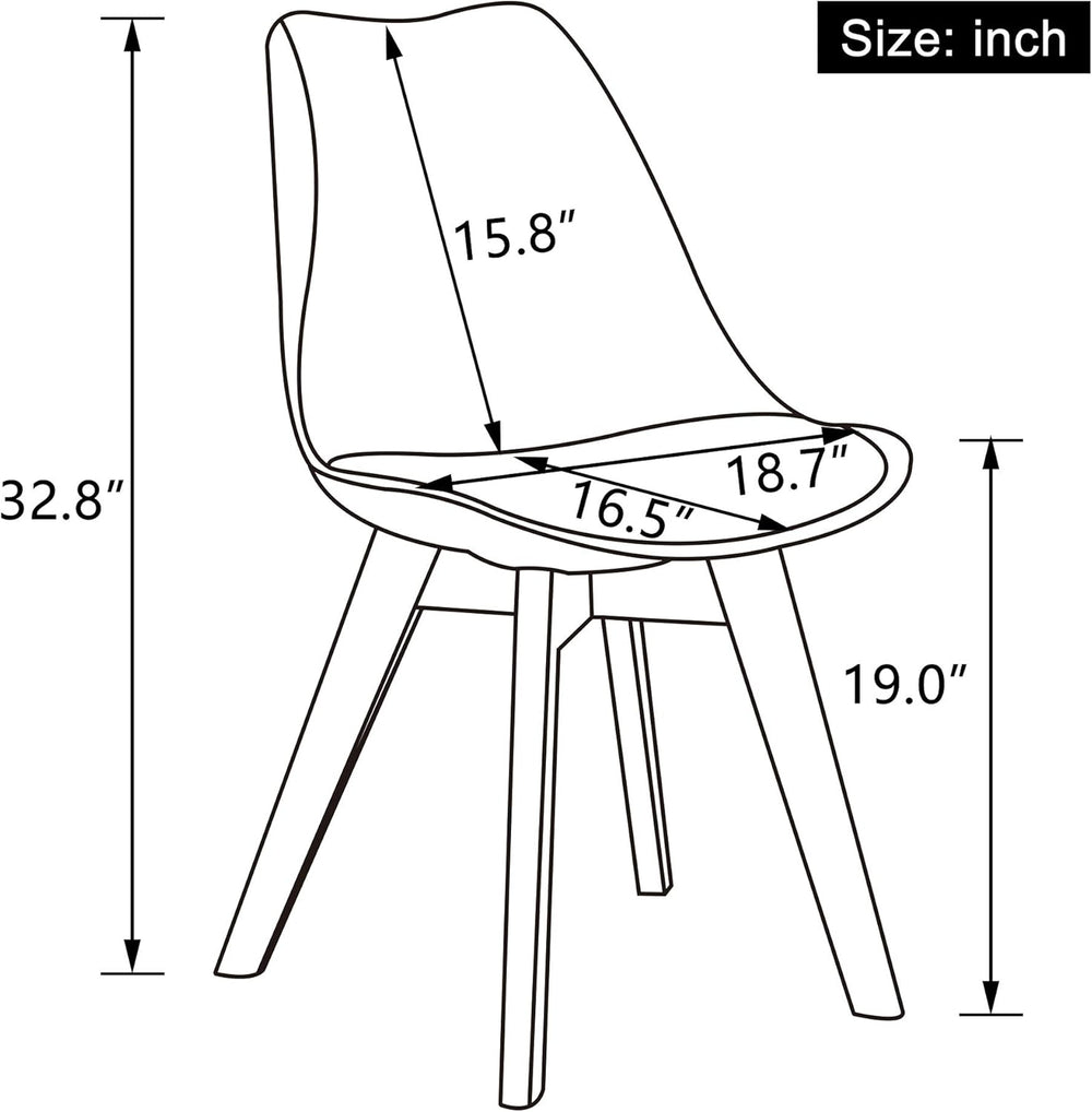 LSSBOUGHT Mid Century Modern Dining Chairs,Shell Lounge Plastic Side Chair wi...