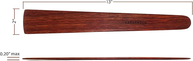 13 in Handmade Kitchen Cooking Utensil, Thin Dark Wood Saute Spatula, turning - Image 3