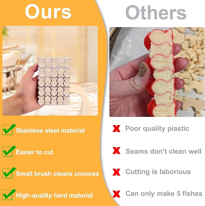 AIERSA Gold Fish Cracker Cutter, 25 Cavity Fish Cookie Cutter, Mini Gold Fish - Image 3