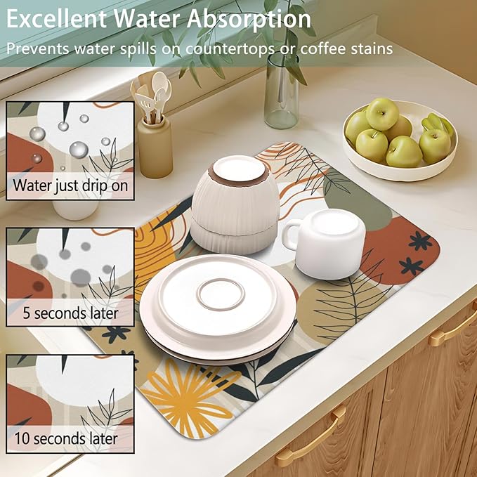 Dish Drying Mat for Kitchen Counter 2 Pack - Image 4