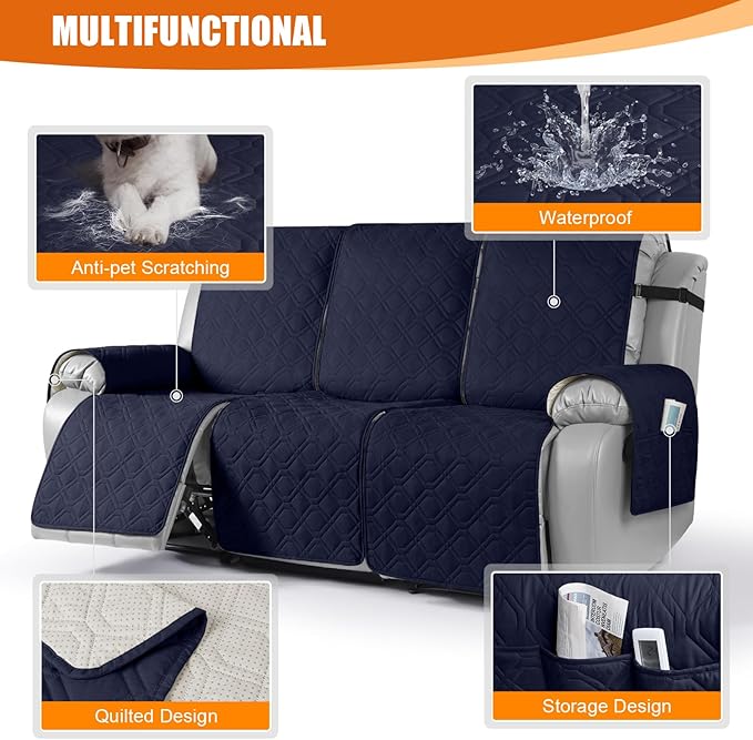 VANSOFY Waterproof Recliner Couch Covers, Sofa Covers 1-Piece Washable - Image 3