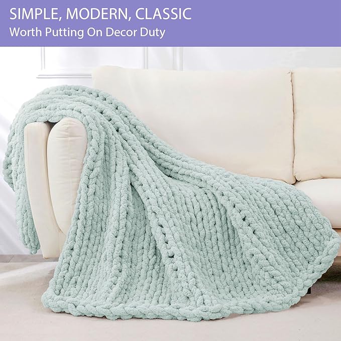 Bigacogo Chunky Knit Throw Blanket - Image 3