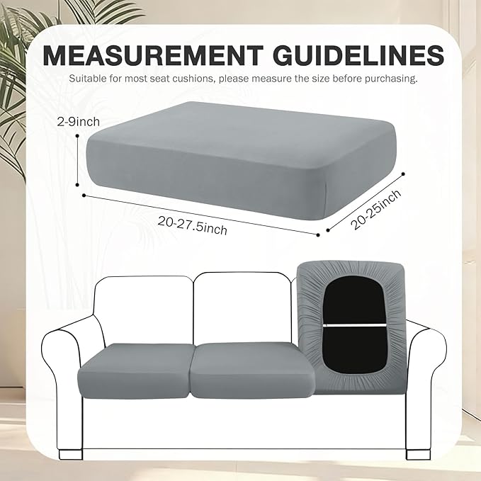 hyha 8Pcs Patio Cushion Covers, Stretch Outdoor Couch Cushion Covers Replacement - Image 2
