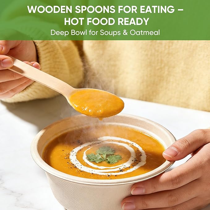 Disposable Wooden Utensils Set, Compostable Utensils, Disposable Cutlery - Image 2