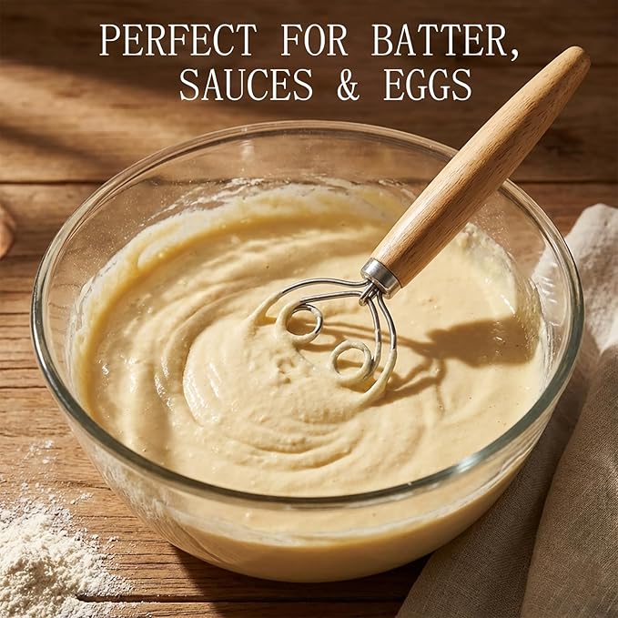 Danish Dough Whisk for Sourdough Bread, Stainless Steel Bread Dough Whisk - Image 2