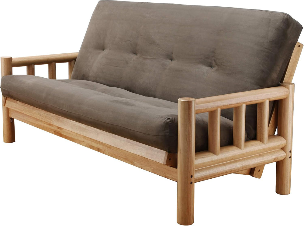 Chalet Complete Futon - Frame and Mattress Set - Log Like with Innerspring Fu...