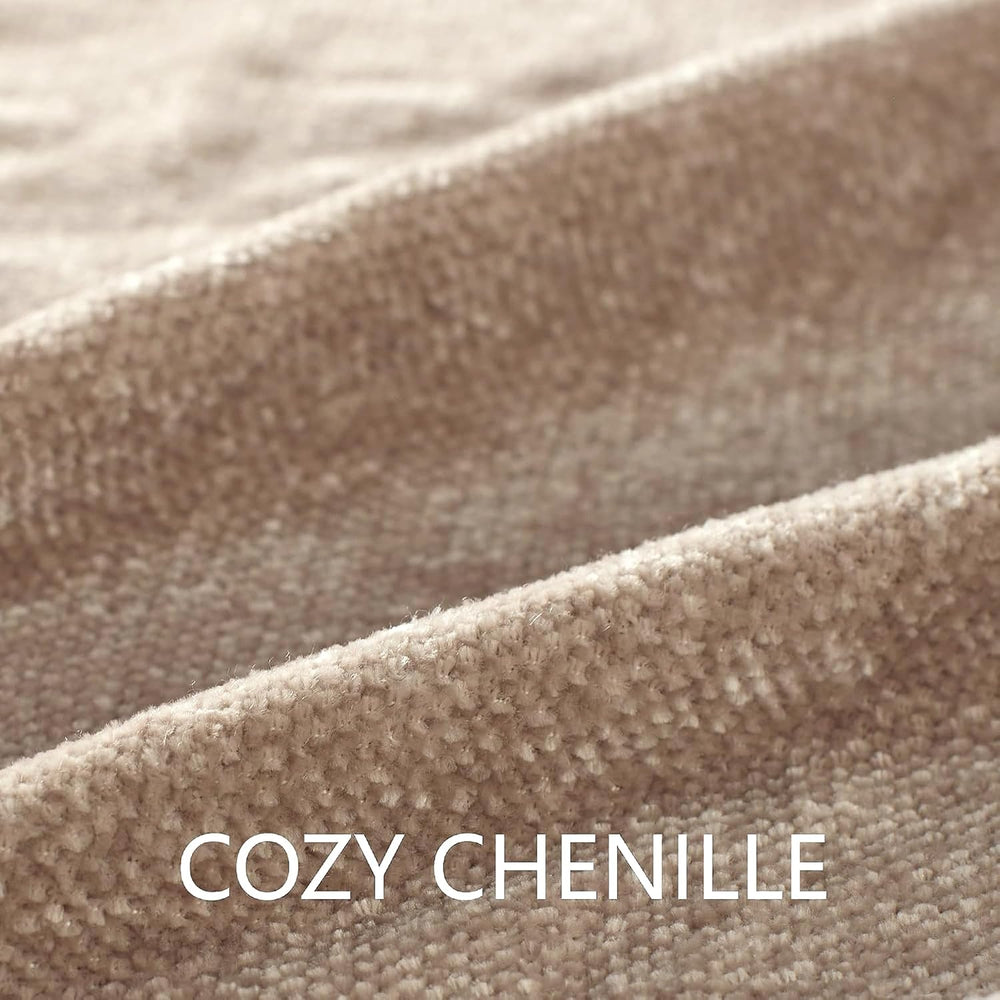 Chenille Throw Blanket for Couch 50" x 60", Taupe