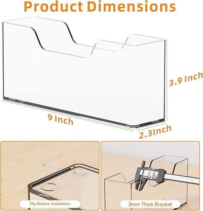 Cq acrylic Guest Towel Holder for Bathroom, 9 Inch Vertical Clear Napkin Holder - Image 3