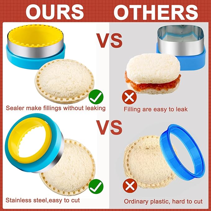 Sandwich Cutter for Kids Lunch 22 Pcs, Nifogo Sandwich Maker, Cookie Cutters - Image 3
