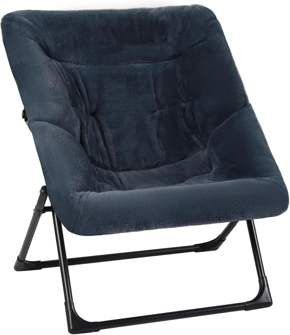 Comfy Saucer Chair for Adults, Soft Faux Fur Bedroom Chair, Accent Dorm Chair...