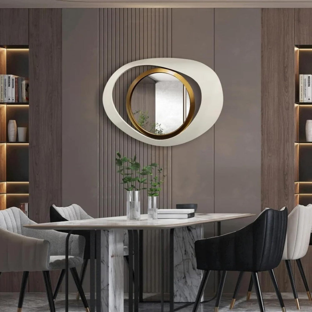 homary Geometry Decorative Wall Mirror Modern 23.6" Large Irregular Wall...