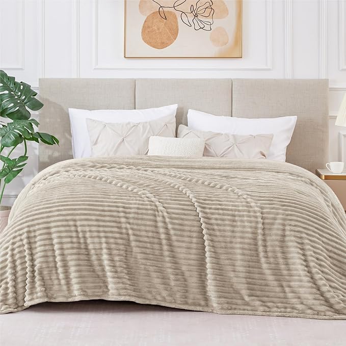 BEDELITE Fleece Blanket Full Size – 3D Ribbed Jacquard Soft and Warm Decorative - Image 7