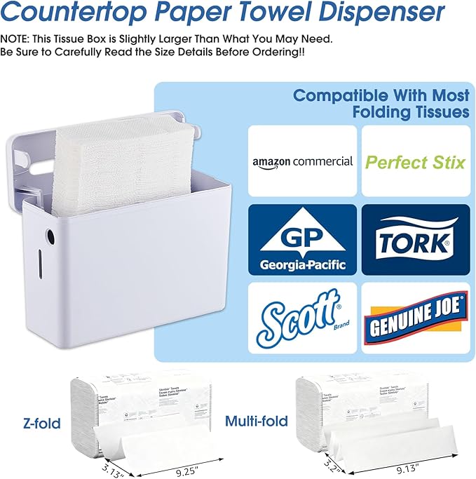 Paper Towel Dispenser Countertop, Large Capacity 200 Sheets, Non-Slip Base - Image 5