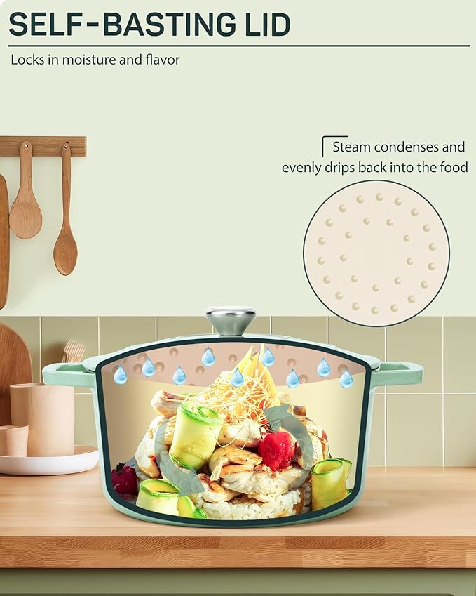 Ciwete Enameled Cast Iron Dutch Oven – 4.4 Quart Pot - Image 5