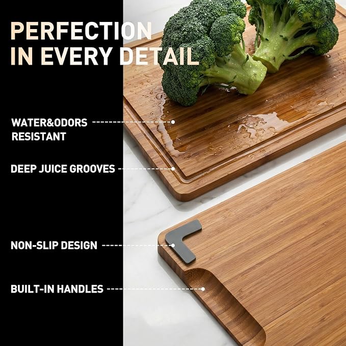 3 Pack Bamboo Cutting Board Set - Image 7