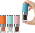 VEVOK CHEF Small Salt and Pepper Grinder 4Pcs Portable Mini Glass Salt Spices by VEVOKCHEF