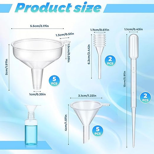 14 PCS Small Funnel for Filling Small Bottles Mini Funnels Clear Plastic Tiny - Image 2