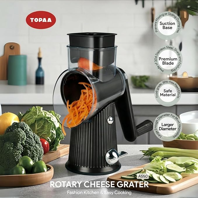 Rotary Cheese Grater with Handle - Image 3
