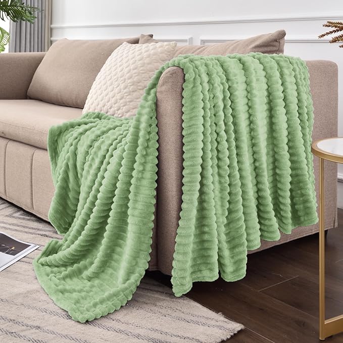 BEDELITE Fleece Blanket Twin Size – 3D Ribbed Jacquard Soft and Warm Decorative - Image 8