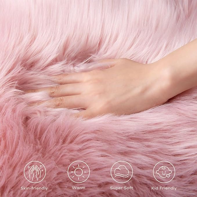 Ashler faux fur rug, Fluffy Shaggy Area Rug Ultra Soft 2 x 6 Feet Sheepskin Fur - Image 7