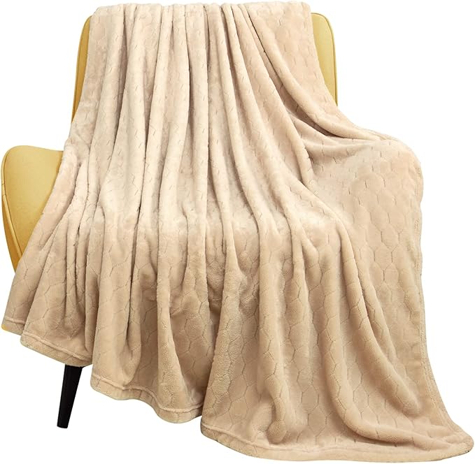 TOONOW Fleece Blanket Textured Fuzzy Plush Throw Blanket Twin Size 60" x 80" by TOONOW