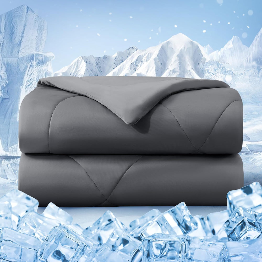 Cooling Comforter Queen Size, Double-Sided Cold Tech Fabric Quilted Bed Comfo...
