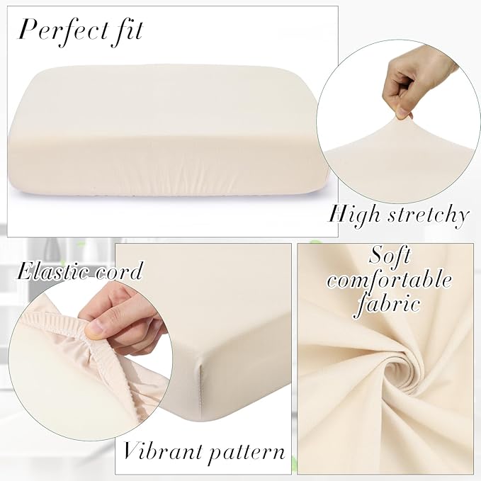 Newwiee 8Pcs Patio Cushion Covers Stretch Outdoor Cushion Cover Replacement - Image 3