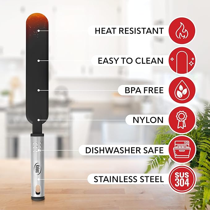 Silicone Spatula Set, 17 Piece Baking Utensils, Nylon and Stainless Steel - Image 3