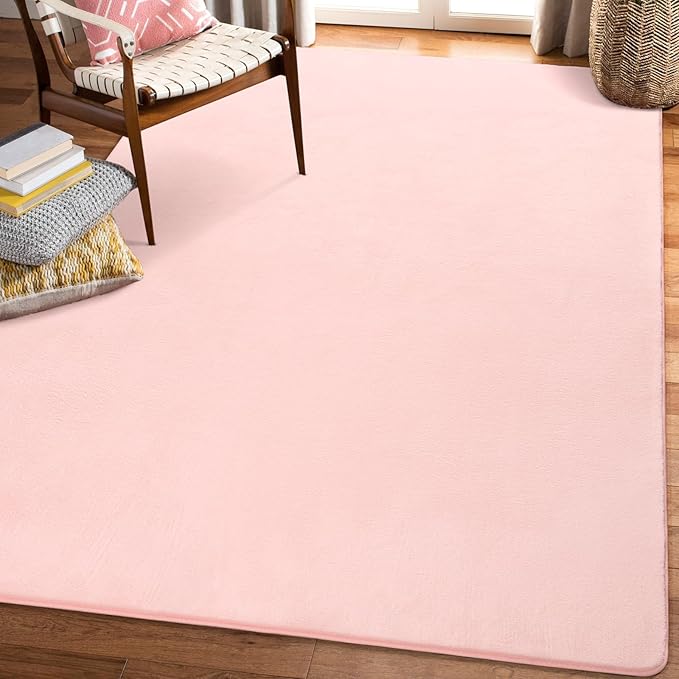 Amearea Large Modern Area Rugs for Bedroom Living Room, 6x9 Feet Pink Thickened - Image 9