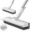 Floor Scrub Brush with Long Handle, 3 in 1 Scrape and Heavy-Duty Stiff Bristle by AIRU