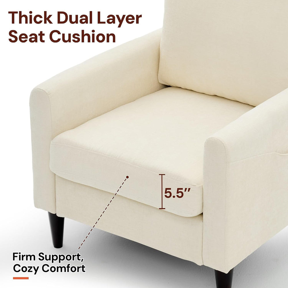 Korser Accent Chair for Living Room, Comfy Upholstered Mid-Century Reading Ch...