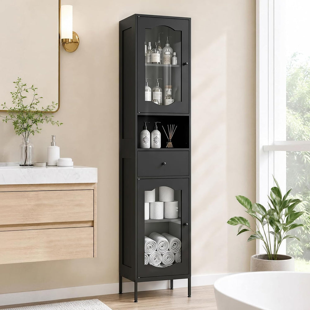 fineway 68"H x 16"W Tall Bathroom Storage Cabinet with Door & D...
