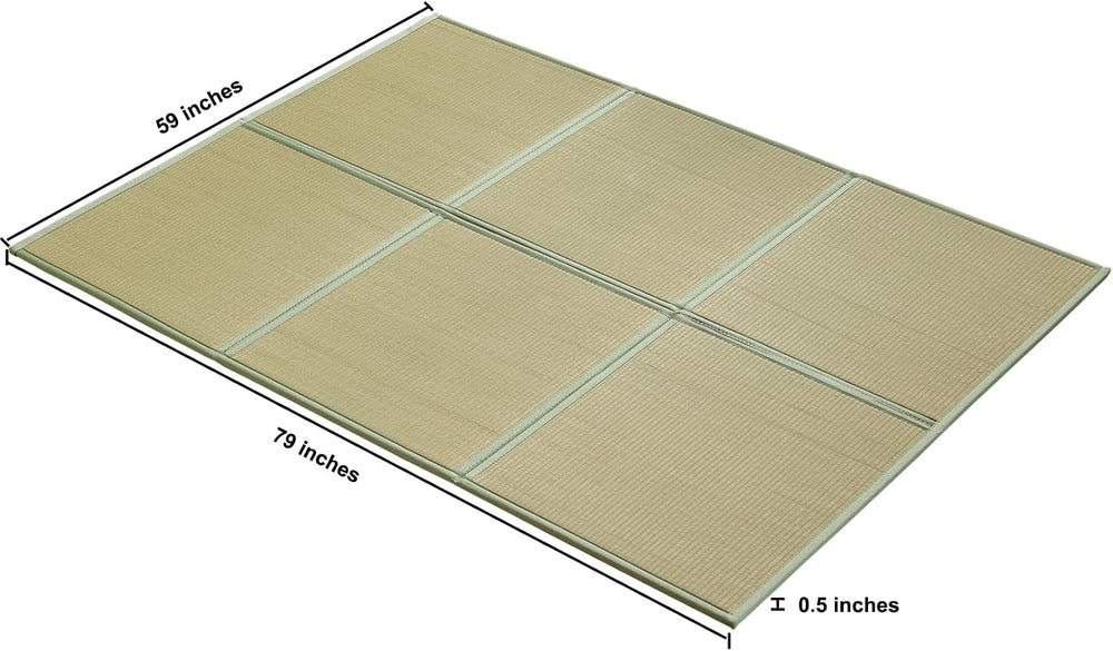 Natural Rush Grass Floor Tatami Mat,Queen, 79" x 59" x 0.5"