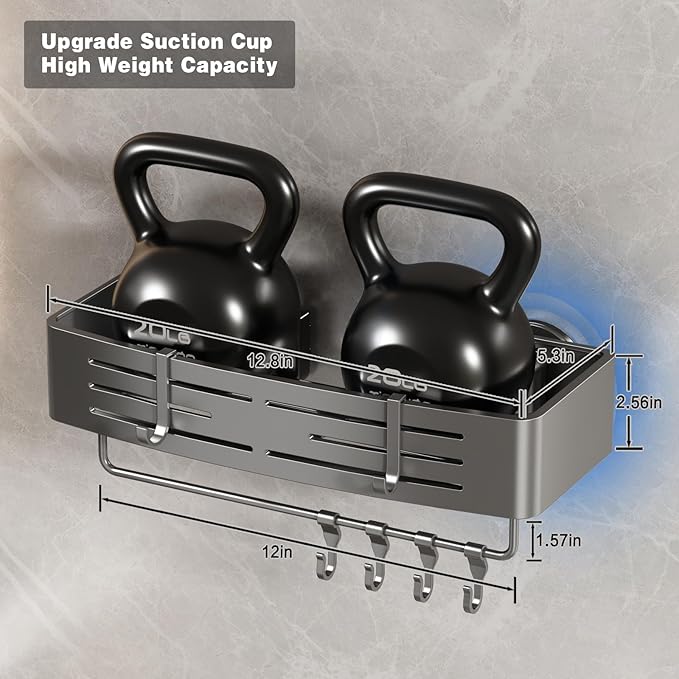 Voldra Shower Caddy Suction Cup, 2 Pack Shower Shelves - Image 6