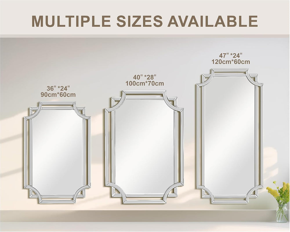 Chende 36" x 24" Rectangular Modern Decorative Wall Mirror with Bev...