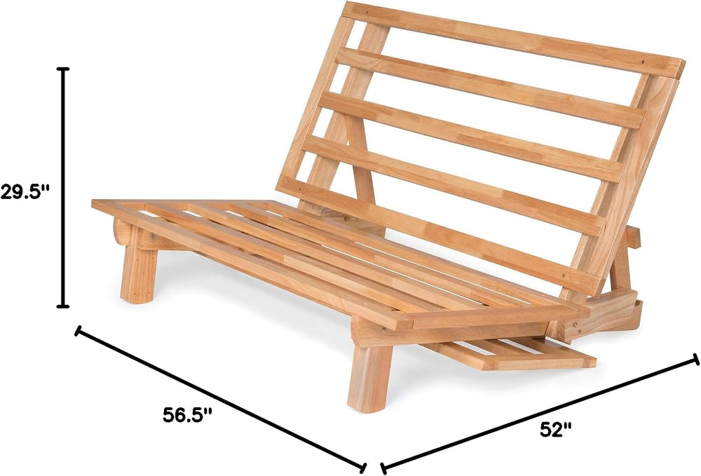 Nirvana Futons Tri-Fold Wood Futon Frame Full Size Sofa Bed Lounger - (Afford...