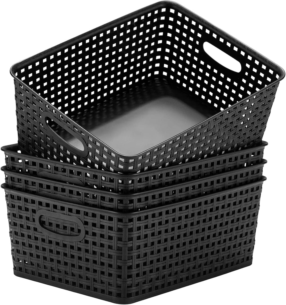 Eslite Plastic Storage Baskets for Organizing,11"X8.5"X4.7",Pa...