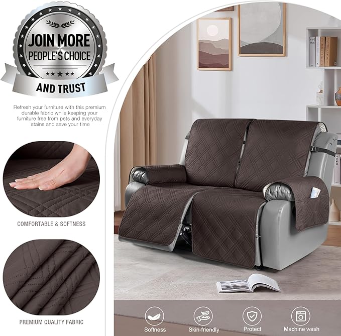 TAOCOCO 100% Waterproof Oversized Loveseat Recliner Cover, Non Slip Split Couch - Image 3