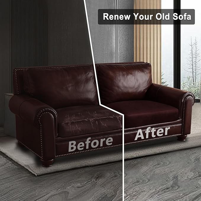 Leather Look Couch Cushion Covers Sofa Seat Slipcovers Sets Couches Furniture - Image 7