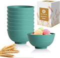 Wheat Straw Bowls Set of 8, Microwave and Dishwasher Safe, Unbreakable and by BUSOKIP
