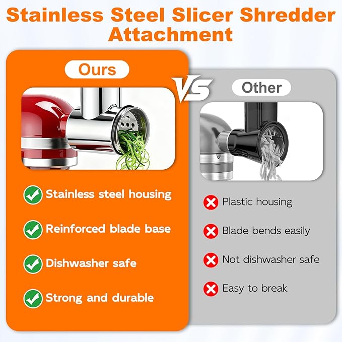 Stainless Steel Slicer Shredder Attachments