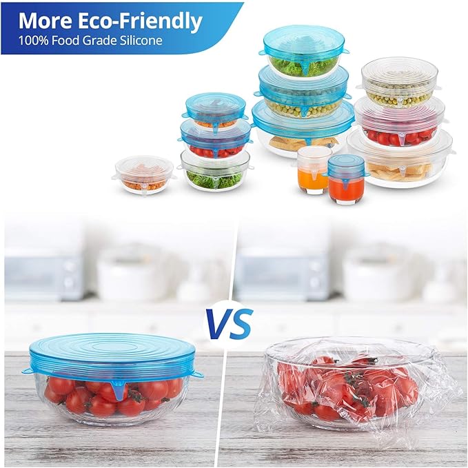 Silicone Stretch Lids, Zero Waste Reusable Silicon Container Lid Covers - Image 6