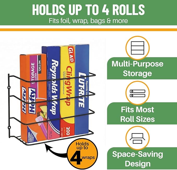 Evelots Kitchen Wrap Organizer - Image 2