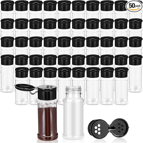 50 Pcs Clear Plastic Spice Jars by Unknown